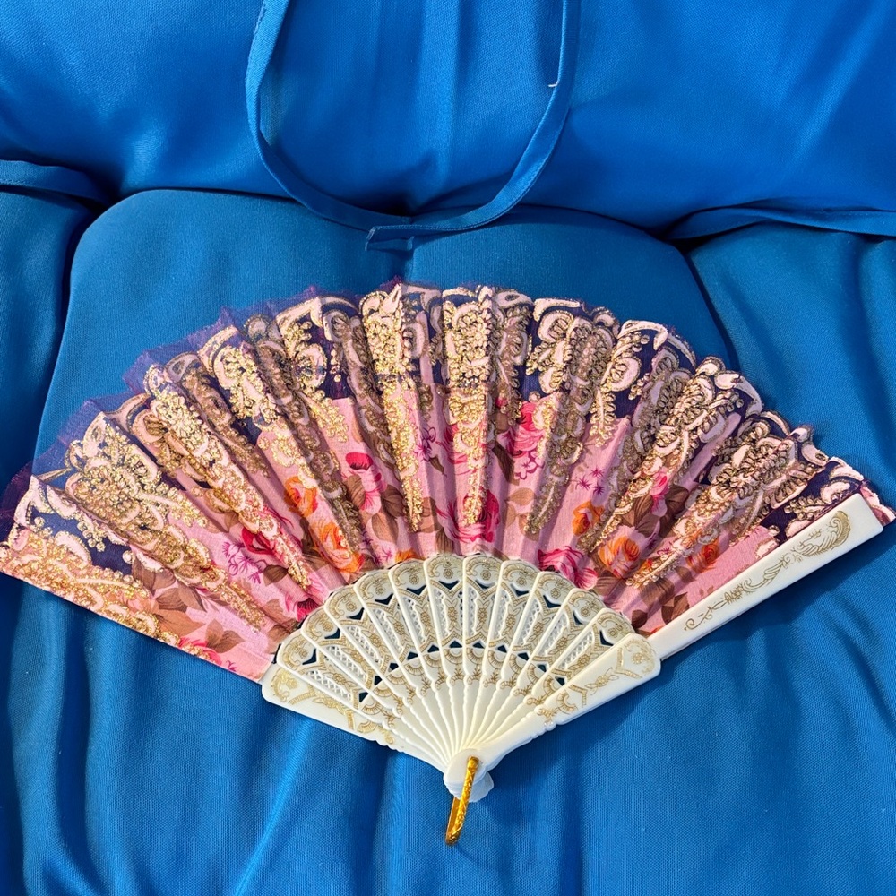 Fan Colored Pink White Gold Gently Used NWOTS Spring/Summer Halloween accessory